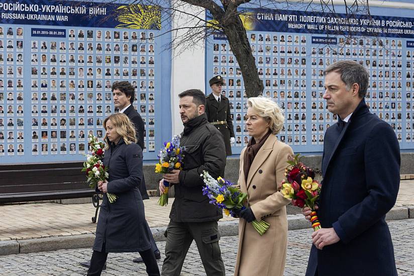 Western Leaders Rally Around Kyiv As Ukraine Marks Invasion Anniversary