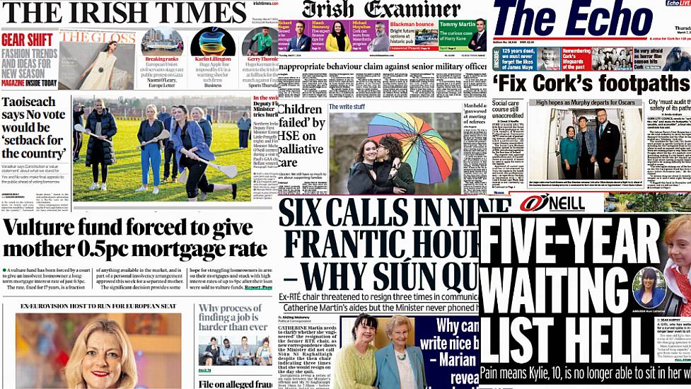 What The Papers Say: Thursday's Front Pages