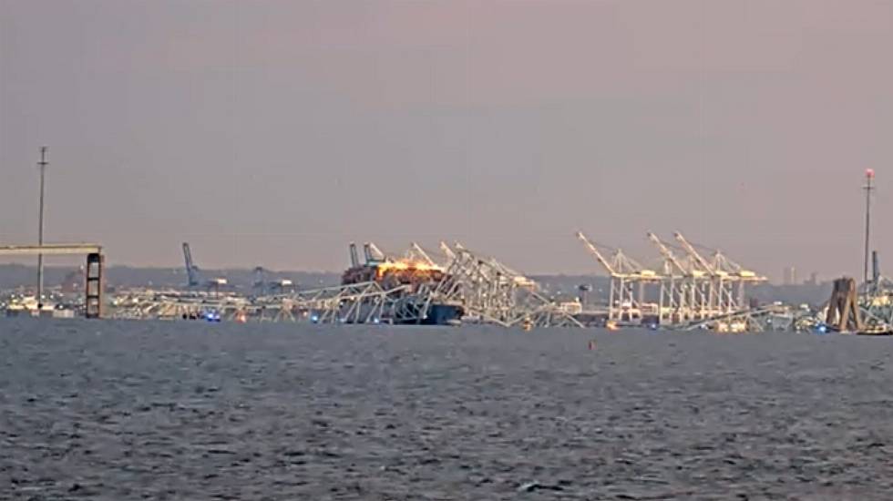 Baltimore Bridge Collapse: Dramatic Footage Captures Moment Ship Hits Structure