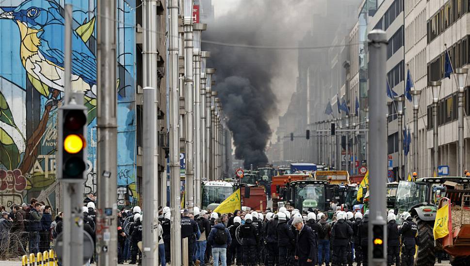 Farmers In Tractors Block Brussels In Eu Policies Protest