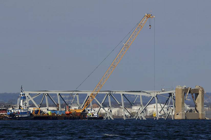 Work Starts To Cut And Lift First Section Of Collapsed Baltimore Bridge