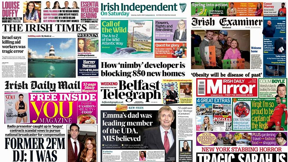 What The Papers Say: Saturday's Front Pages