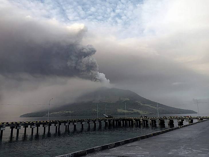 Thousands Evacuated And Tsunami Alert Issued After Indonesian Volcano Eruption