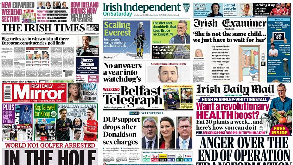 What The Papers Say: Saturday's Front Pages