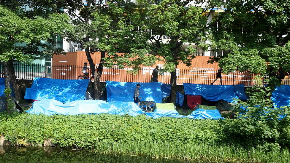 Tent Clearance Underway Along Grand Canal In Dublin