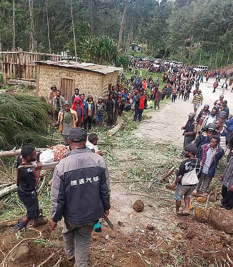 Emergency Convoy Takes Aid To Survivors Of Papua New Guinea Landslide