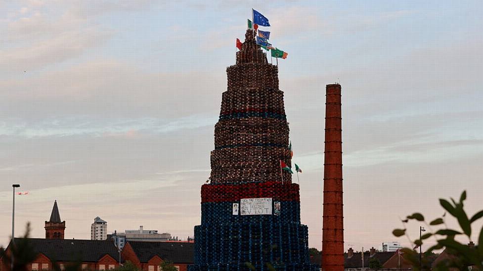 Politicians’ Election Posters Appear On Loyalist Bonfires