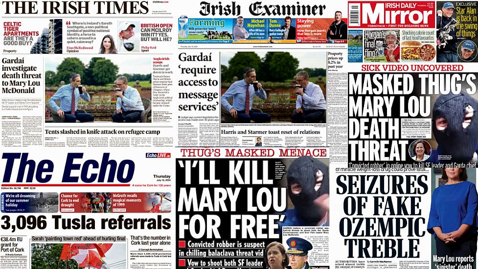 What The Papers Say: Thursday's Front Pages