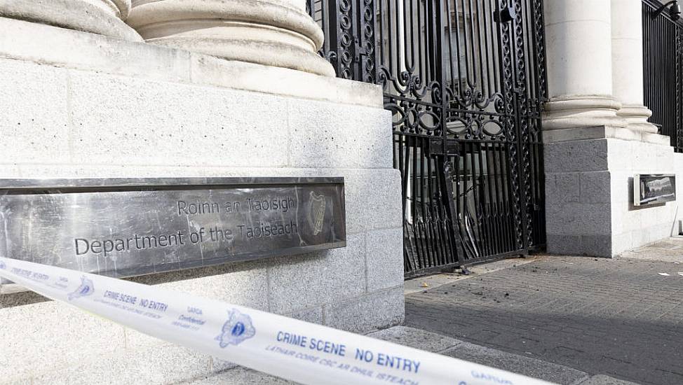 Repair Works Begin After Gates Of Government Buildings Damaged In Apparent Ramming