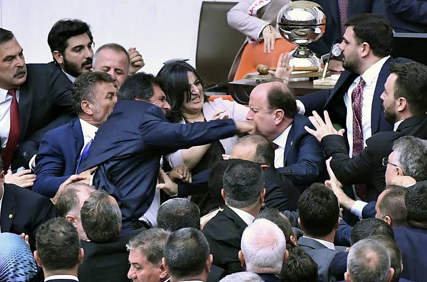 Mps In Turkey Draw Blood In Brawl During Debate On Jailed Colleague