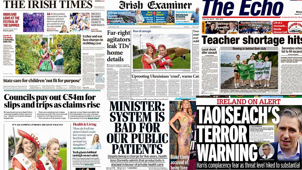 What The Papers Say:  Monday's Front Pages