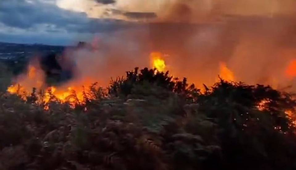 Firefighters Battle Gorse Fire On Dublin's Killiney Hill