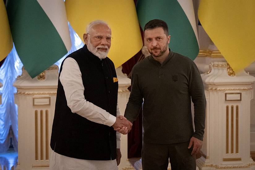 Indian Prime Minister Modi Meets Ukrainian President Zelensky In Kyiv