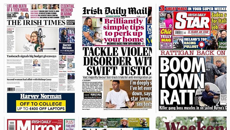 What The Papers Say: Saturday's Front Pages