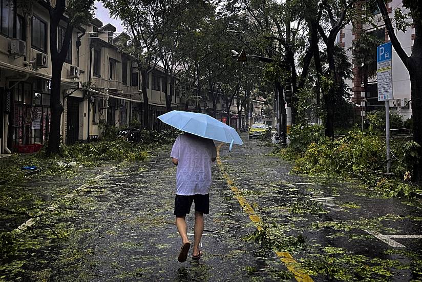 Typhoon Knocks Out Power To Some Homes In Shanghai