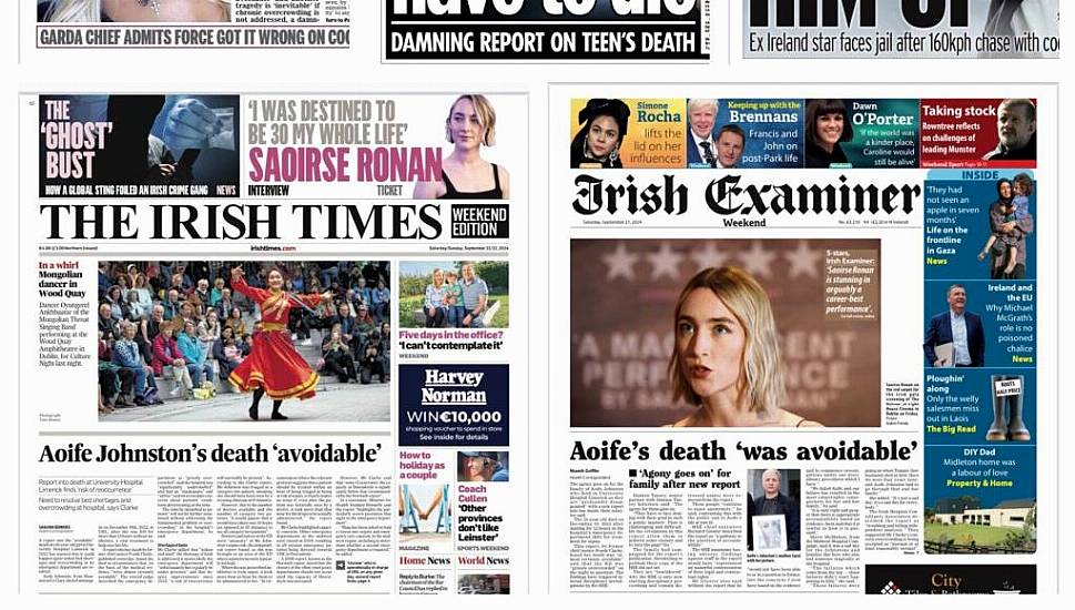 What The Papers Say: Saturday's Front Pages