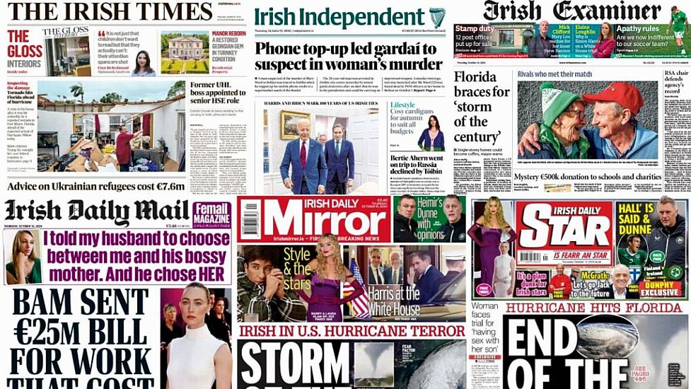 What The Papers Say: Thursday's Front Pages