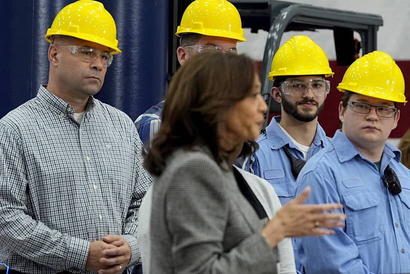 Harris Courts Michigan’s Working-Class Voters On Second Visit In Three Days