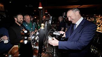 Martin Pours Pints And Harris Meets Rugby Fans As Leaders Canvass All Blacks Match