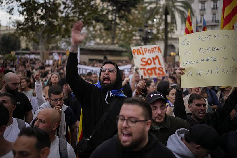 Protesters Demand The Resignation Of Valencia Leader Over Flood Response