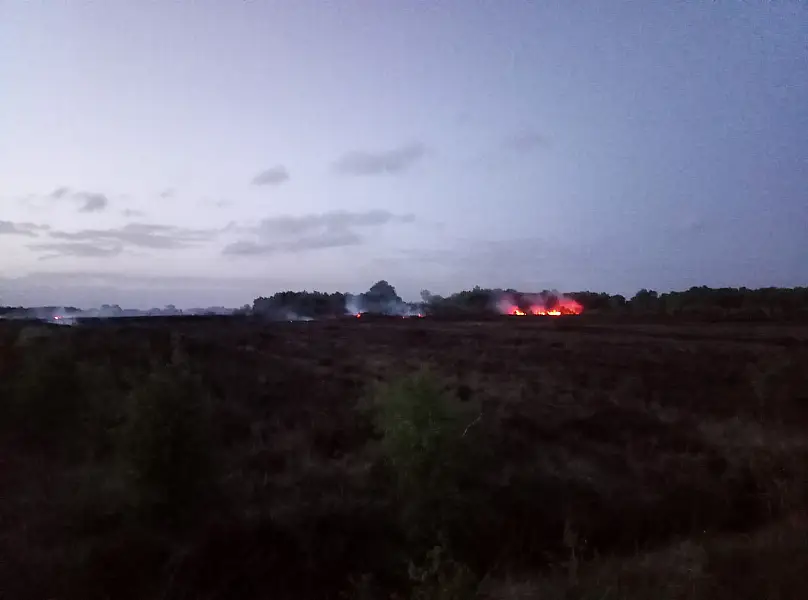 A peatland fire smouldered close to Lough Neagh for a month. Photo: LoughNeaghPartnership/PA