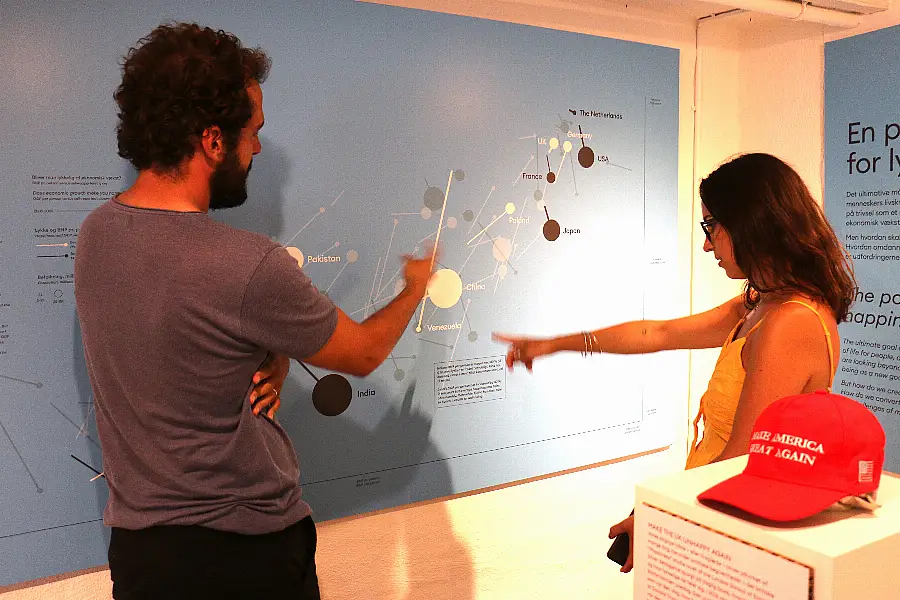 A map tallying happiness and GDP (The Happiness Museum/PA)