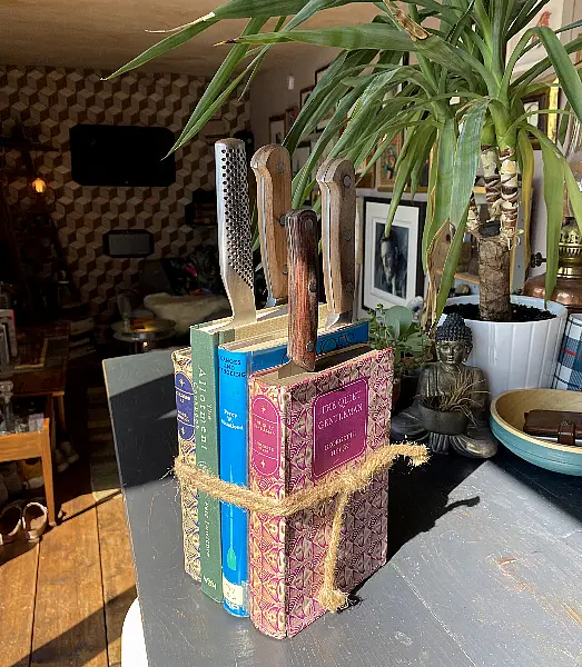 You don’t need to be a book worm to make this funky knife block (Max McMurdo/PA)