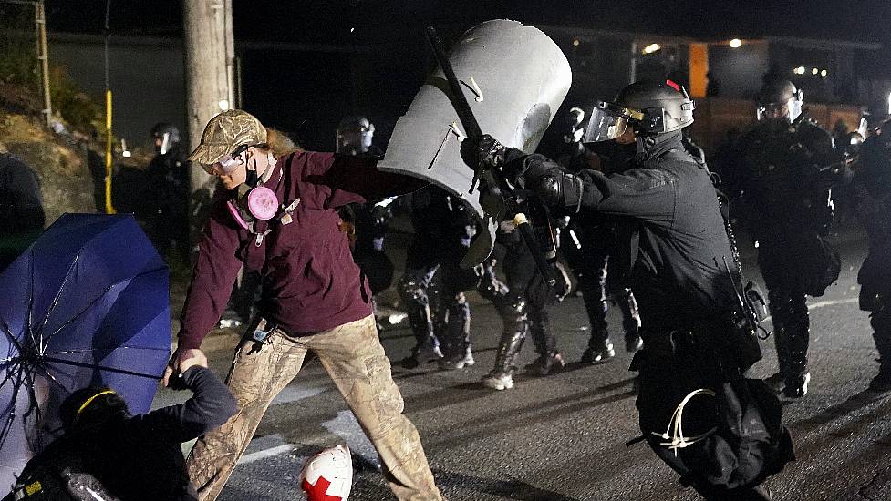 Riot Declared As Fire Burns In Portland Police Union Offices