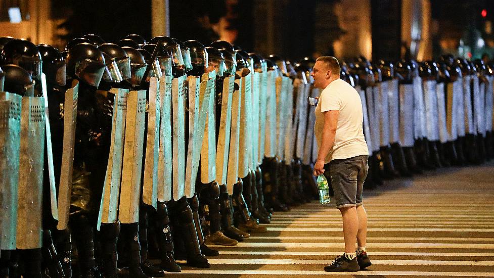 Police And Protesters Clash After Belarus Presidential Vote