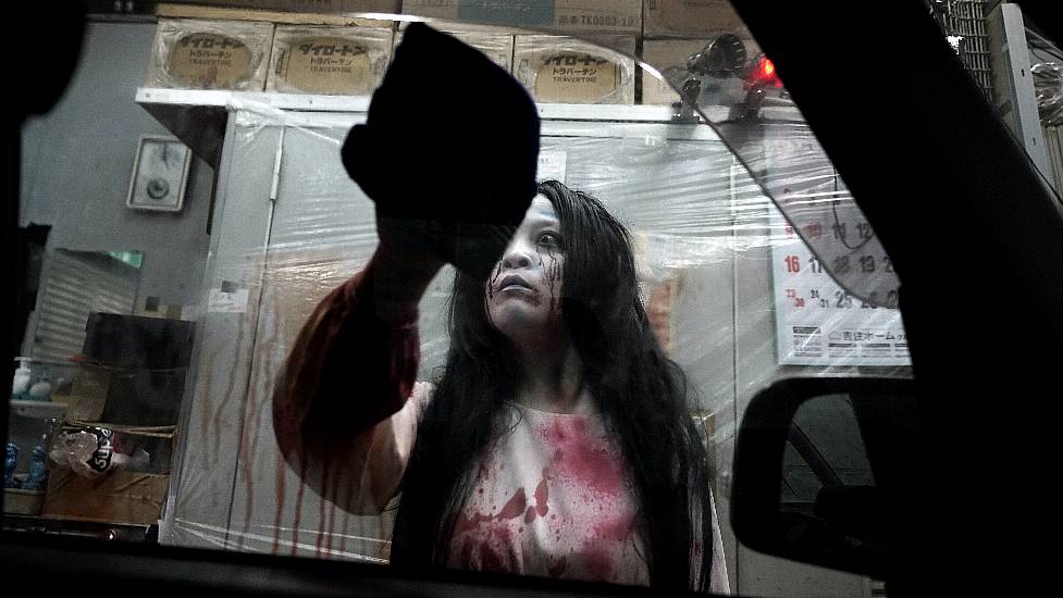 No Fear Of Coronavirus At Drive-Through Haunted House