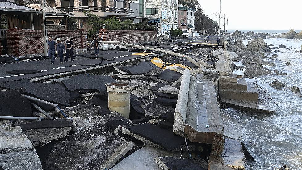 Typhoon Lashes South Korea After Battering Japanese Islands