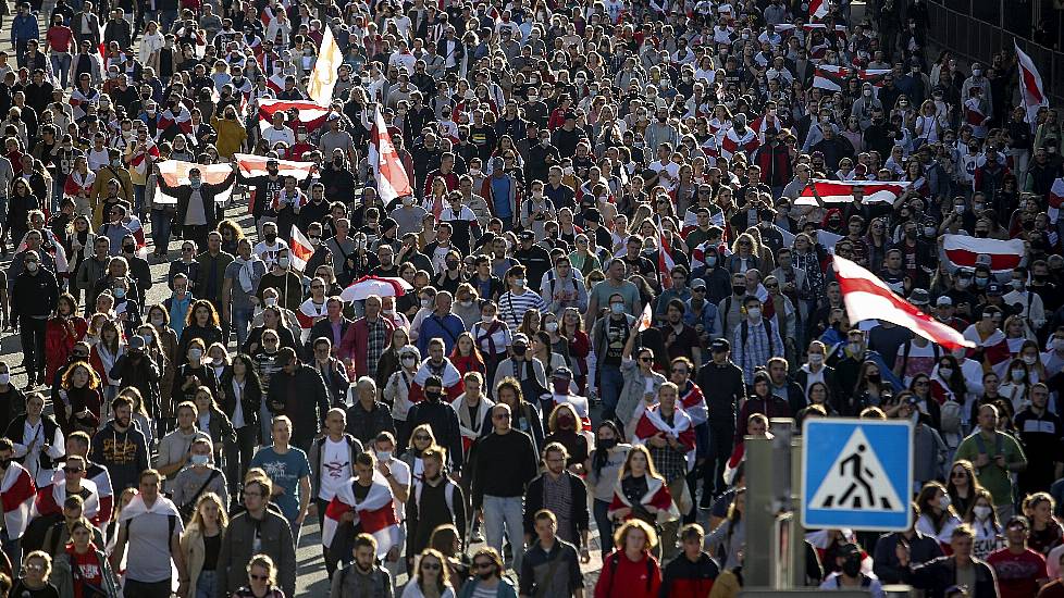 100,000 Join March As Protests Continue In Belarus