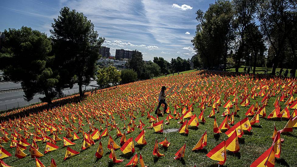 Flags Fly For Pandemic Victims In Spanish Park