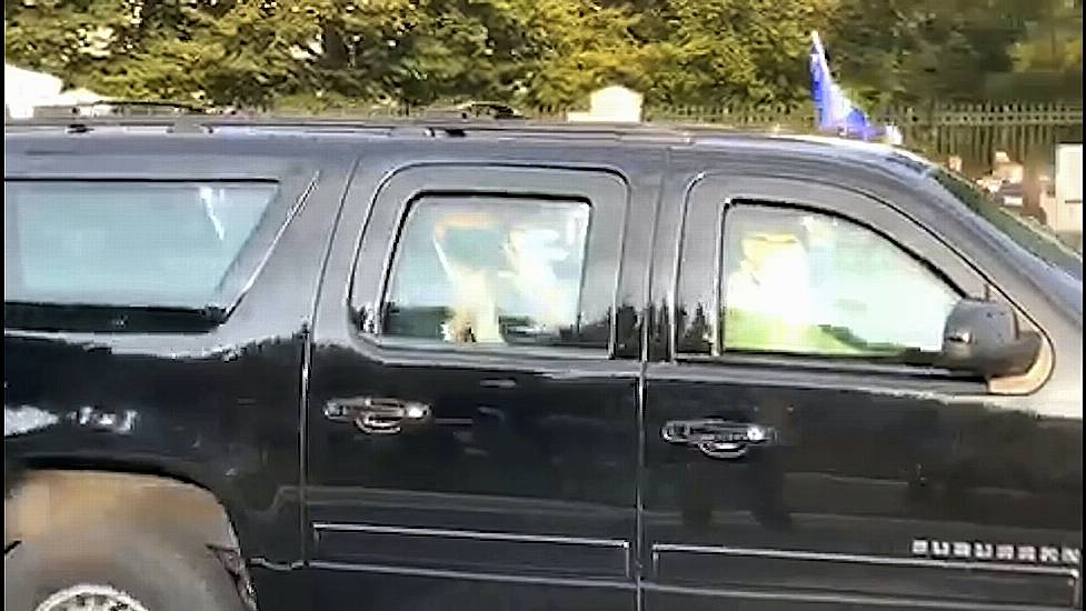 Trump Waves To Supporters From Car On Brief Departure From Hospital