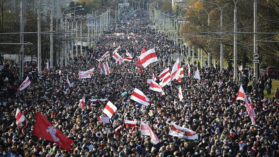 More Than 50,000 March In Belarus Against Authoritarian Leader