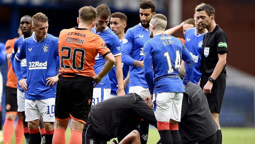 Alfredo Morelos Carried Off During Rangers’ 4-0 Win Over Dundee United