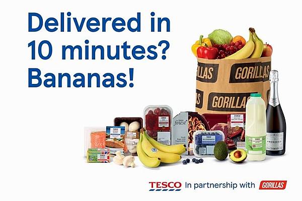 Tesco Teams Up With Gorillas To Offer 10-Minute Deliveries