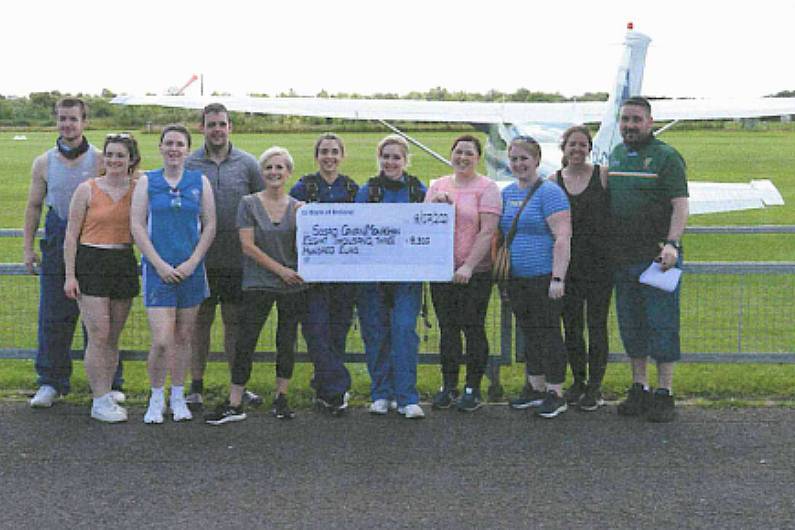 Frontline healthcare workers in Cavan and Monaghan raise &euro;10,000 with charity skydive