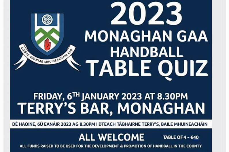 Monaghan County Handball Table Quiz takes place tonight