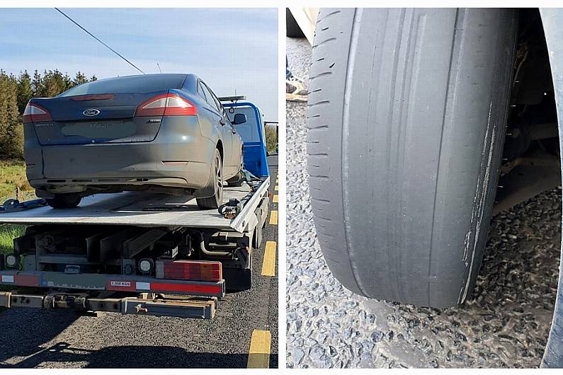 Car stopped with four bald tyres and no insurance in Cavan