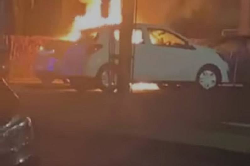 Garda&iacute; attend scene of car fire in Monaghan