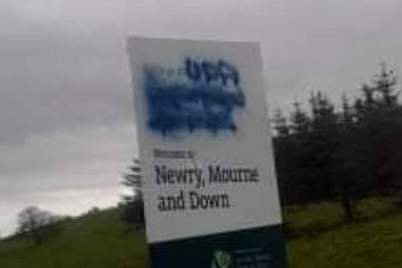 Irish language element of south Armagh road sign vandalised for a third time