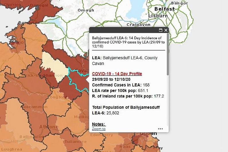 Concern at high number of Covid-19 cases in parts of Cavan