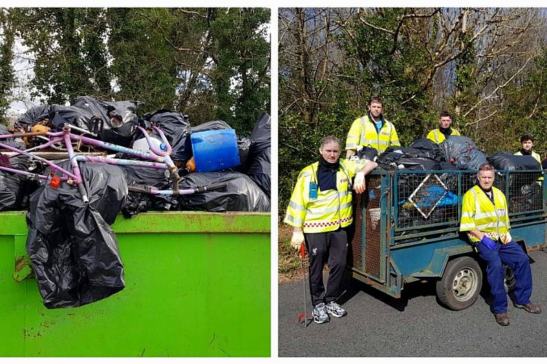 Fire crews clear skip load of rubbish during Ballyconnell clean up