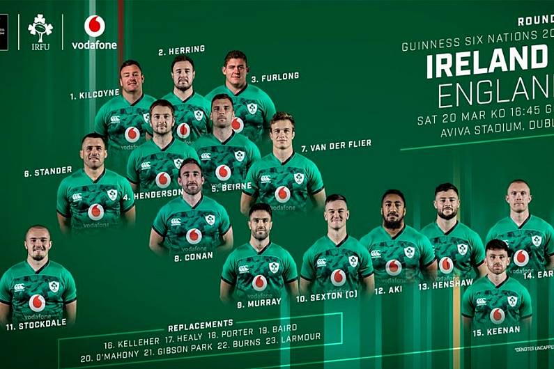 Ireland make six changes for England