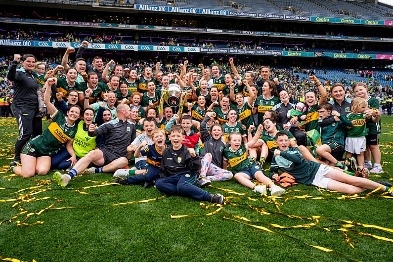 All-Ireland winning Kerry ladies team taking part in Rose of Tralee parade