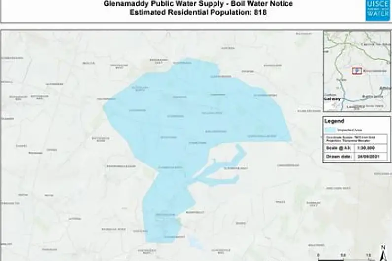 Boil Water notice issued for 800 customers in east Galway