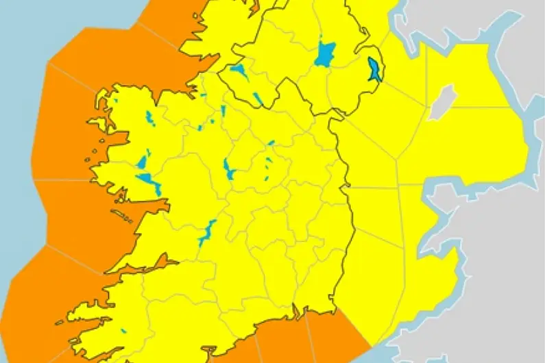 Yellow wind warning for Shannonside region tomorrow