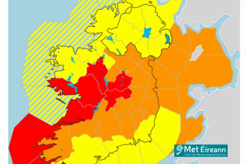 Red weather warning for Roscommon and Westmeath ahead of Storm Debi