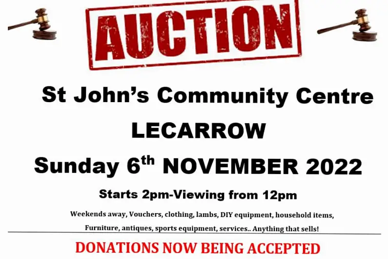 Fundraiser auction with over 400 lots to be held in Roscommon today